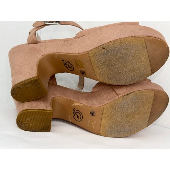 Chinese Laundry Tan Suede Platform Sandals 11M - Picture 5 of 8